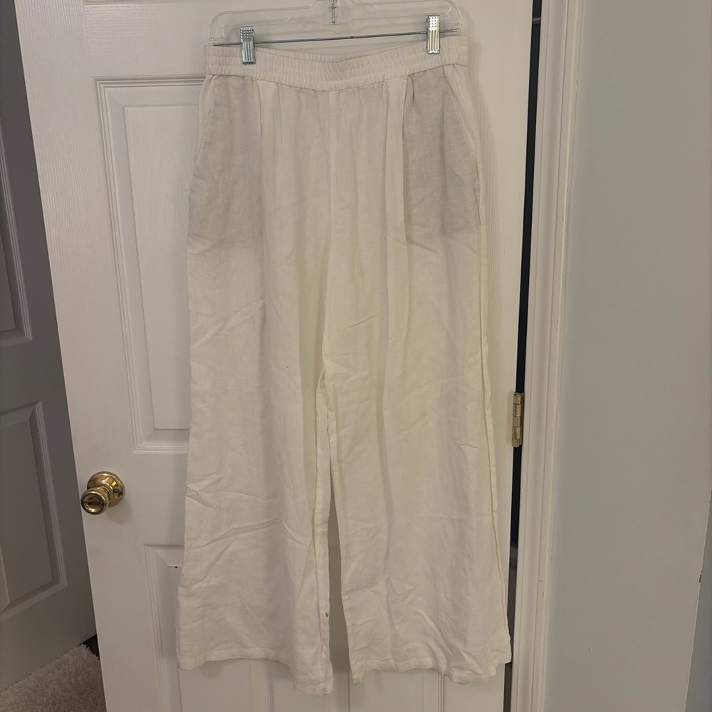 Zara Cream Wide Leg Pants